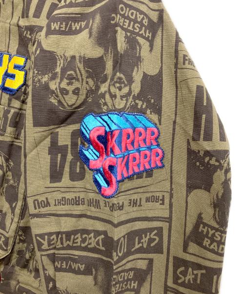 Hysteric Glamour（ヒステリックグラマー）Hysteric Glamour (ヒステリックグラマー) HYSアップリケ ミリタリーロングシャツワンピース グリーン×ブラック サイズ:FREE 未使用品の古着・服飾アイテム
