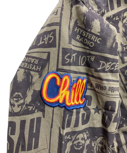 Hysteric Glamour（ヒステリックグラマー）Hysteric Glamour (ヒステリックグラマー) HYSアップリケ ミリタリーロングシャツワンピース グリーン×ブラック サイズ:FREE 未使用品の古着・服飾アイテム