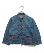 Hysteric Glamourヒステリックグラマー）の古着「RED EYE FLASH刺繍 デニムチャイナジャケット」｜ブルー