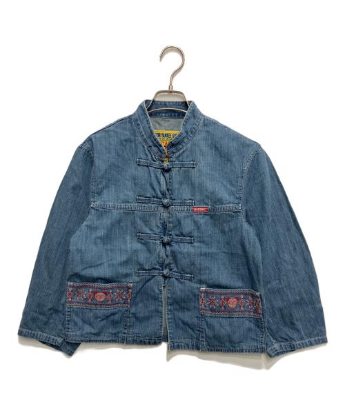 Hysteric Glamour（ヒステリックグラマー）Hysteric Glamour (ヒステリックグラマー) RED EYE FLASH刺繍 デニムチャイナジャケット ブルー サイズ:Freeの古着・服飾アイテム