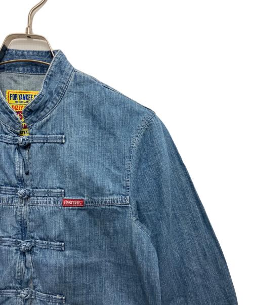 Hysteric Glamour（ヒステリックグラマー）Hysteric Glamour (ヒステリックグラマー) RED EYE FLASH刺繍 デニムチャイナジャケット ブルー サイズ:Freeの古着・服飾アイテム