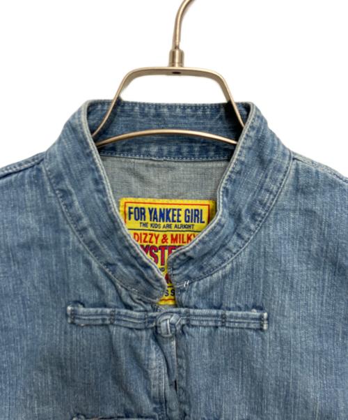 Hysteric Glamour（ヒステリックグラマー）Hysteric Glamour (ヒステリックグラマー) RED EYE FLASH刺繍 デニムチャイナジャケット ブルー サイズ:Freeの古着・服飾アイテム