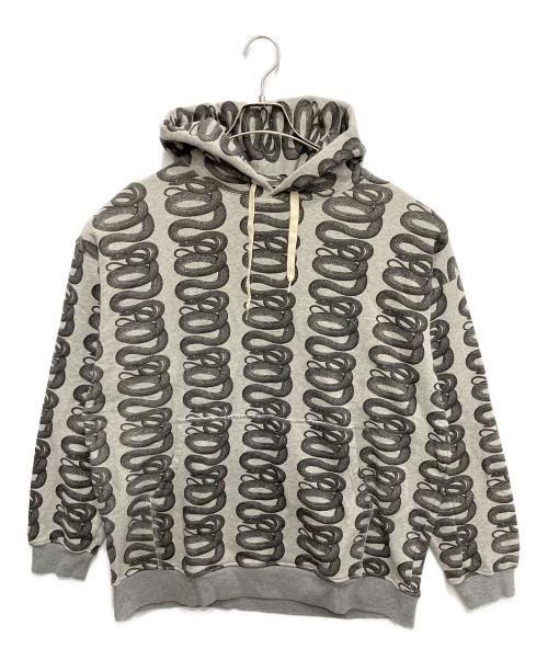 hysterics（ヒステリックス）hysterics (ヒステリックス) SNAKE LOOP柄 オーバーサイズパーカー グレー サイズ:FREEの古着・服飾アイテム