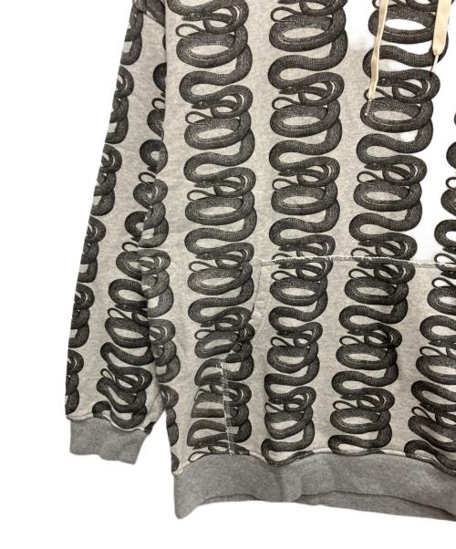 hysterics（ヒステリックス）hysterics (ヒステリックス) SNAKE LOOP柄 オーバーサイズパーカー グレー サイズ:FREEの古着・服飾アイテム