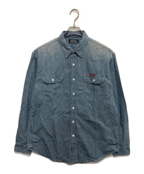 Hysteric Glamour（ヒステリックグラマー）Hysteric Glamour (ヒステリックグラマー) RABBIT SALON シャンブレーワークシャツ ブルー サイズ:Lの古着・服飾アイテム