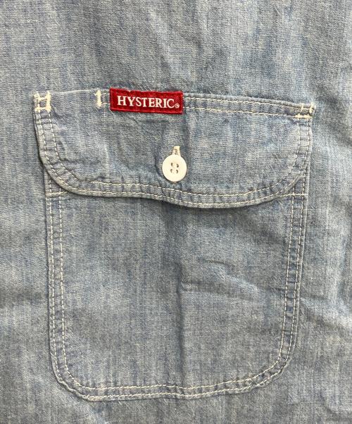 Hysteric Glamour（ヒステリックグラマー）Hysteric Glamour (ヒステリックグラマー) RABBIT SALON シャンブレーワークシャツ ブルー サイズ:Lの古着・服飾アイテム