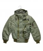 Hysteric Glamourヒステリックグラマー）の古着「EVIL UNLIMITED フーデッドミリタリージャケット」｜グリーン
