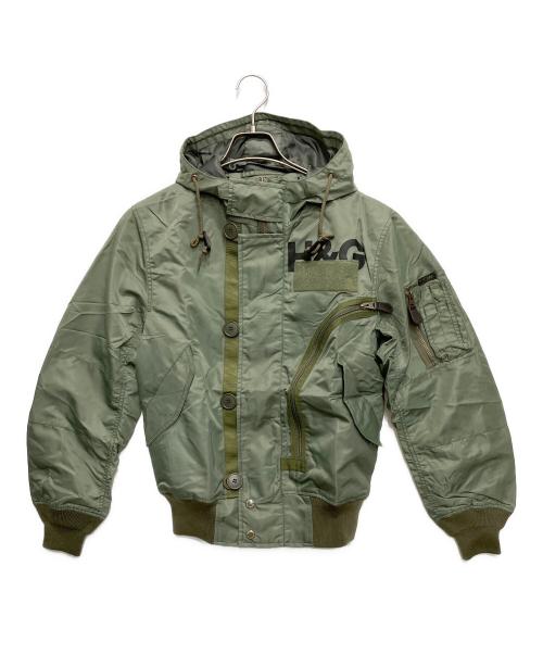 Hysteric Glamour（ヒステリックグラマー）Hysteric Glamour (ヒステリックグラマー) EVIL UNLIMITED フーデッドミリタリージャケット グリーン サイズ:Ｓの古着・服飾アイテム