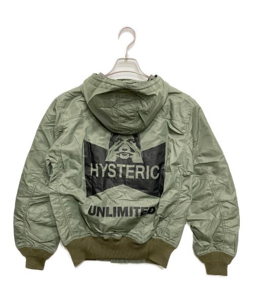 Hysteric Glamour（ヒステリックグラマー）Hysteric Glamour (ヒステリックグラマー) EVIL UNLIMITED フーデッドミリタリージャケット グリーン サイズ:Ｓの古着・服飾アイテム