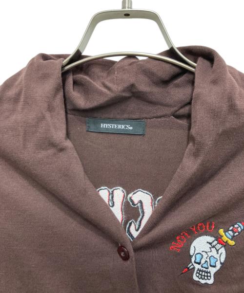 Hysteric Glamour（ヒステリックグラマー）Hysteric Glamour (ヒステリックグラマー) PSYCHOSIS GIRLS刺繍 カーディガン ブラウン サイズ:FREEの古着・服飾アイテム