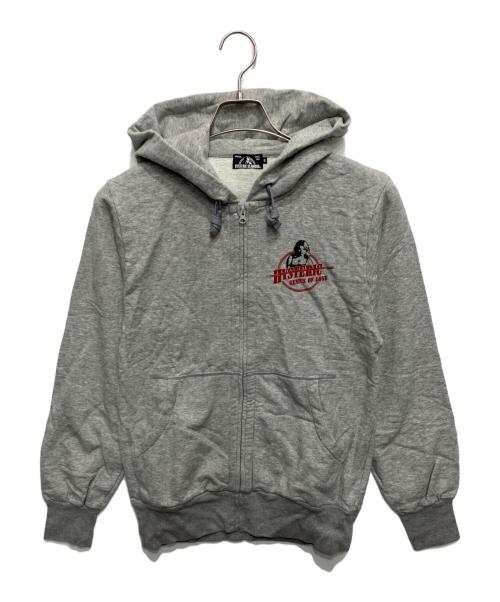 Hysteric Glamour（ヒステリックグラマー）Hysteric Glamour (ヒステリックグラマー) BULLET TYPE WOMANジップパーカー グレー サイズ:Sの古着・服飾アイテム