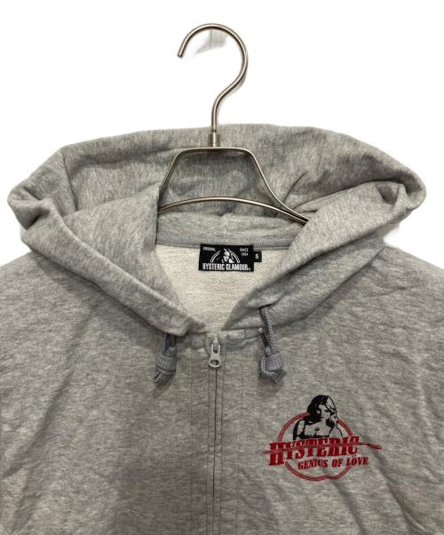 Hysteric Glamour（ヒステリックグラマー）Hysteric Glamour (ヒステリックグラマー) BULLET TYPE WOMANジップパーカー グレー サイズ:Sの古着・服飾アイテム