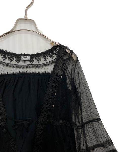 Hysteric Glamour（ヒステリックグラマー）Hysteric Glamour (ヒステリックグラマー) SKULL プリント チュールカーディガン ブラック サイズ:FREEの古着・服飾アイテム