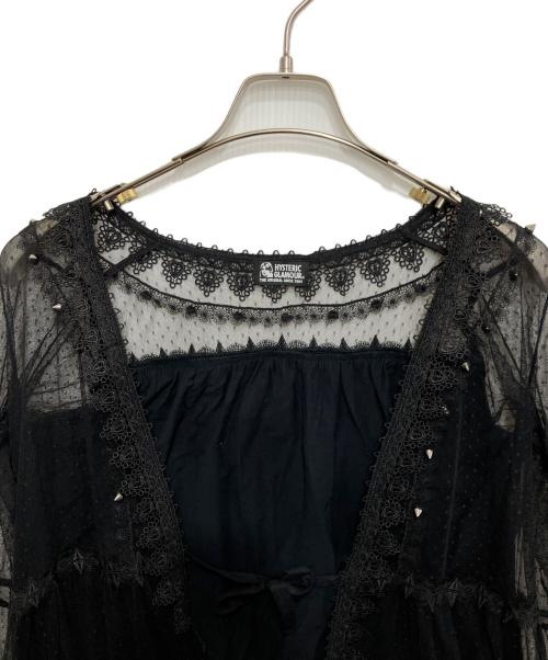 Hysteric Glamour（ヒステリックグラマー）Hysteric Glamour (ヒステリックグラマー) SKULL プリント チュールカーディガン ブラック サイズ:FREEの古着・服飾アイテム