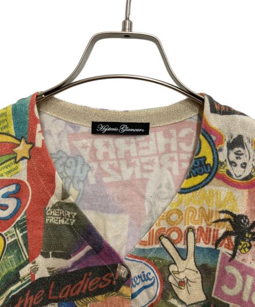 Hysteric Glamour（ヒステリックグラマー）Hysteric Glamour (ヒステリックグラマー) SUMMER OF 70s柄 ラメカーディガン マルチカラー サイズ:FREEの古着・服飾アイテム