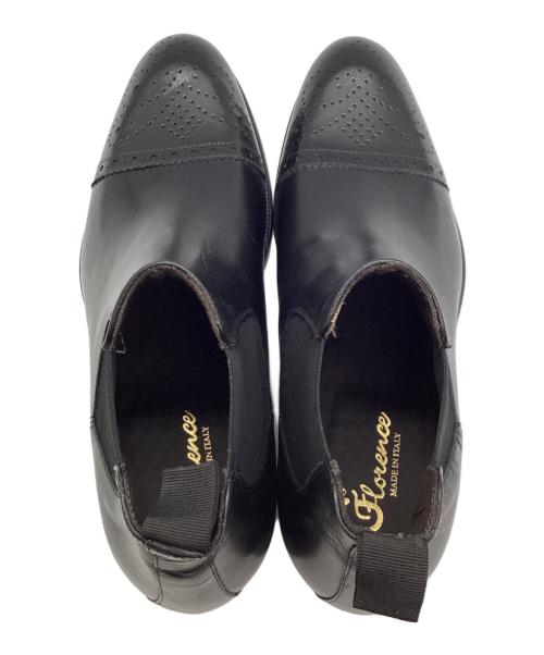 FLORENCE（フローレンス）florence (フローレンス) ウィングチップサイドゴアシューズ ブラック サイズ:39の古着・服飾アイテム