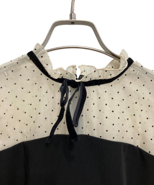 darich（ダーリッチ）darich (ダーリッチ) ドットフレアミディワンピース ブラック サイズ:freeの古着・服飾アイテム