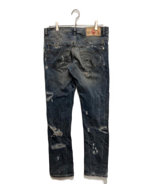 DOLCE & GABBANA（ドルチェ＆ガッバーナ）DOLCE & GABBANA (ドルチェ＆ガッバーナ) ハードクラッシュデニムパンツ インディゴ サイズ:W31の古着・服飾アイテム