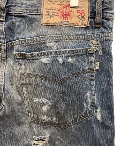 DOLCE & GABBANA（ドルチェ＆ガッバーナ）DOLCE & GABBANA (ドルチェ＆ガッバーナ) ハードクラッシュデニムパンツ インディゴ サイズ:W31の古着・服飾アイテム