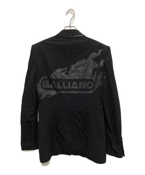 JOHN GALLIANO（ジョンガリアーノ）JOHN GALLIANO (ジョンガリアーノ) バックロゴテーラードジャケット ブラック サイズ:44の古着・服飾アイテム