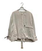 CULLNIクルニ）の古着「ノーカラートレンチジャケット」｜ベージュ