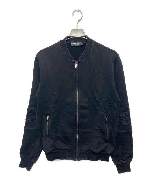 DOLCE & GABBANA（ドルチェ＆ガッバーナ）DOLCE & GABBANA (ドルチェ＆ガッバーナ) スウェットバイカージャケット ブラック サイズ:48の古着・服飾アイテム
