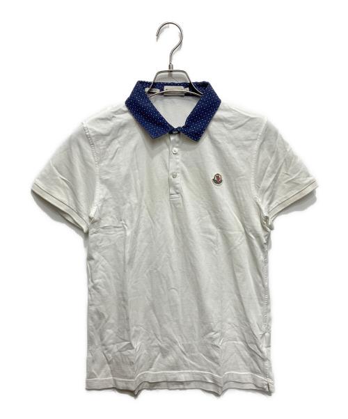 MONCLER（モンクレール）MONCLER (モンクレール) MAGLIA POLO スリムフィットポロシャツ ホワイト サイズ:Lの古着・服飾アイテム