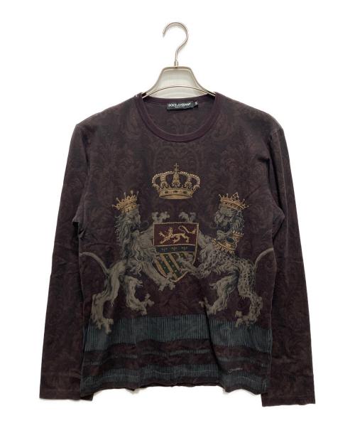 DOLCE & GABBANA（ドルチェ＆ガッバーナ）DOLCE & GABBANA (ドルチェ＆ガッバーナ) 総柄カットソー ワインレッド サイズ:50の古着・服飾アイテム