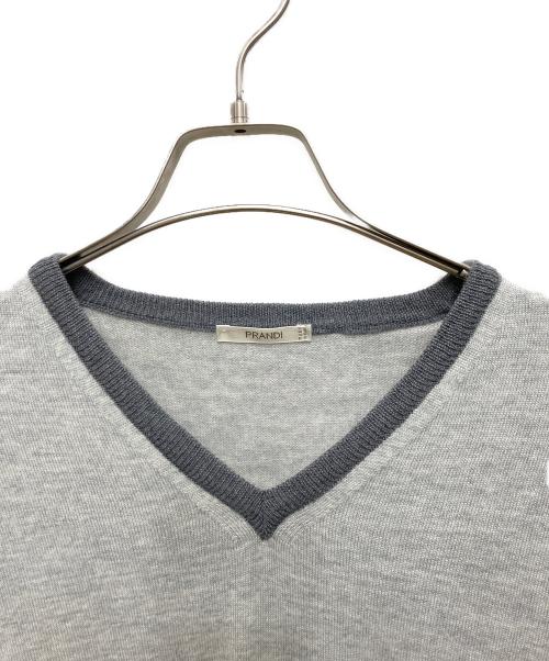 PRANDI（プランディ）PRANDI (プランディ) Vネックニット グレー サイズ:XLの古着・服飾アイテム