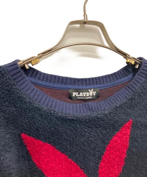 Hysteric Glamour（ヒステリックグラマー）Hysteric Glamour (ヒステリックグラマー) PLAY BOY (プレイボーイ) コラボボアスウェット ネイビー サイズ:freeの古着・服飾アイテム