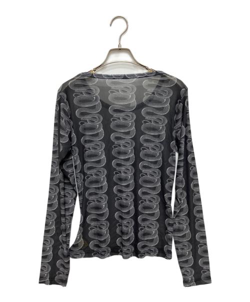 Hysteric Glamour（ヒステリックグラマー）Hysteric Glamour (ヒステリックグラマー) SNAKE LOOP柄 Tシャツ グレー サイズ:free 未使用品の古着・服飾アイテム