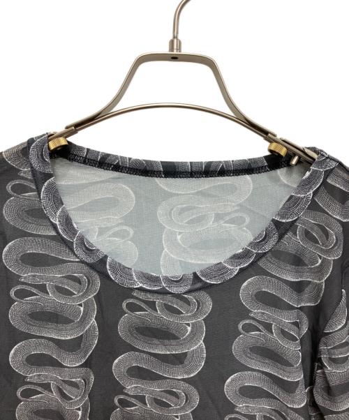 Hysteric Glamour（ヒステリックグラマー）Hysteric Glamour (ヒステリックグラマー) SNAKE LOOP柄 Tシャツ グレー サイズ:free 未使用品の古着・服飾アイテム