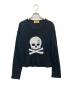 Hysteric Glamour（ヒステリックグラマー）の古着「SKULL HEADパッチ ショートTシャツ」｜ブラック