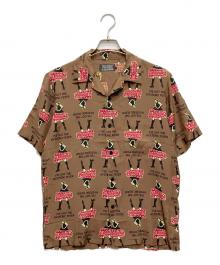 Hysteric Glamour（ヒステリックグラマー）の古着「VIXEN GIRL柄 オープンカラーシャツ」｜ブラウン