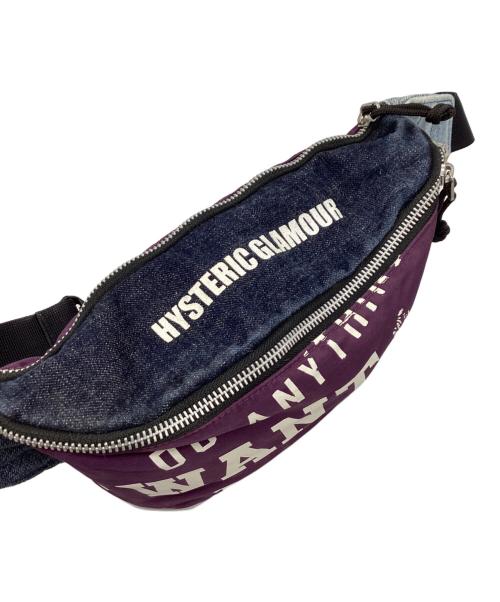 Hysteric Glamour（ヒステリックグラマー）Hysteric Glamour (ヒステリックグラマー) DENIM×NYLON ボディーバッグ ブルー×パープルの古着・服飾アイテム
