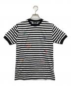 Hysteric Glamourヒステリックグラマー）の古着「BABYS ONFIRE刺繍Tシャツ」｜ブラック×ホワイト
