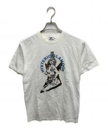 Hysteric Glamour（ヒステリックグラマー）の古着「GUITAR GIRL刺繍 Tシャツ」｜ホワイト