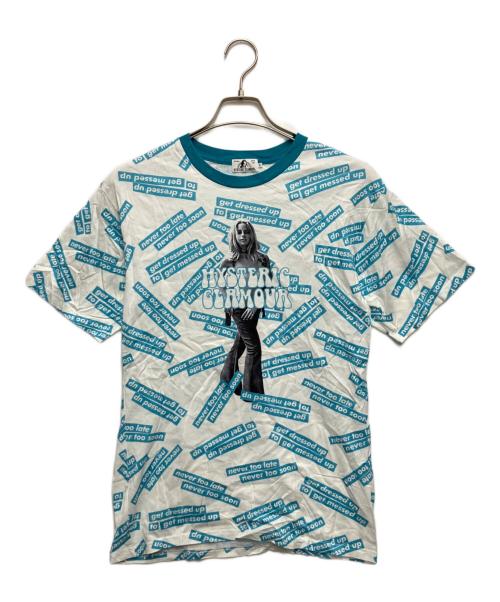 Hysteric Glamour（ヒステリックグラマー）Hysteric Glamour (ヒステリックグラマー) HYS NEVER TOO SOON柄 Tシャツ グリーン×ホワイト サイズ:Sの古着・服飾アイテム