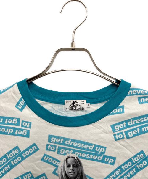 Hysteric Glamour（ヒステリックグラマー）Hysteric Glamour (ヒステリックグラマー) HYS NEVER TOO SOON柄 Tシャツ グリーン×ホワイト サイズ:Sの古着・服飾アイテム