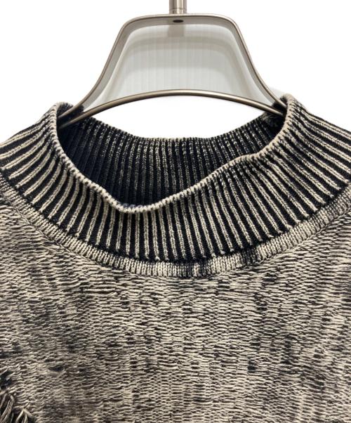 DIESEL（ディーゼル）DIESEL (ディーゼル) K-FJORDI ダメージ加工ニット グレー サイズ:Lの古着・服飾アイテム