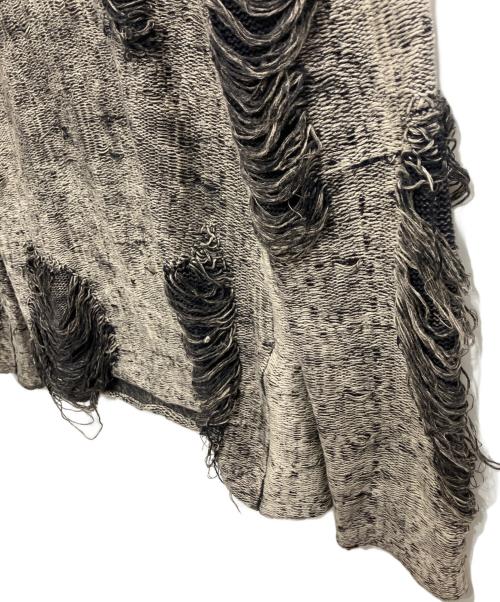 DIESEL（ディーゼル）DIESEL (ディーゼル) K-FJORDI ダメージ加工ニット グレー サイズ:Lの古着・服飾アイテム