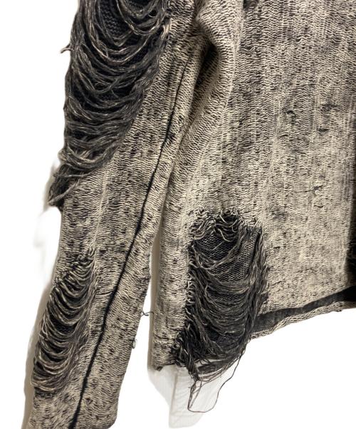 DIESEL（ディーゼル）DIESEL (ディーゼル) K-FJORDI ダメージ加工ニット グレー サイズ:Lの古着・服飾アイテム