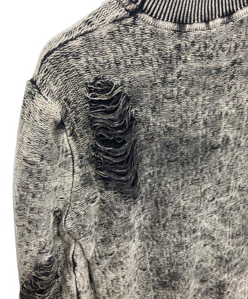 DIESEL（ディーゼル）DIESEL (ディーゼル) K-FJORDI ダメージ加工ニット グレー サイズ:Lの古着・服飾アイテム