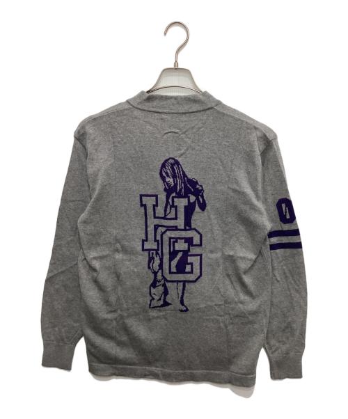 Hysteric Glamour（ヒステリックグラマー）Hysteric Glamour (ヒステリックグラマー) HG LEAGUE編込 カーディガン グレー サイズ:Sの古着・服飾アイテム