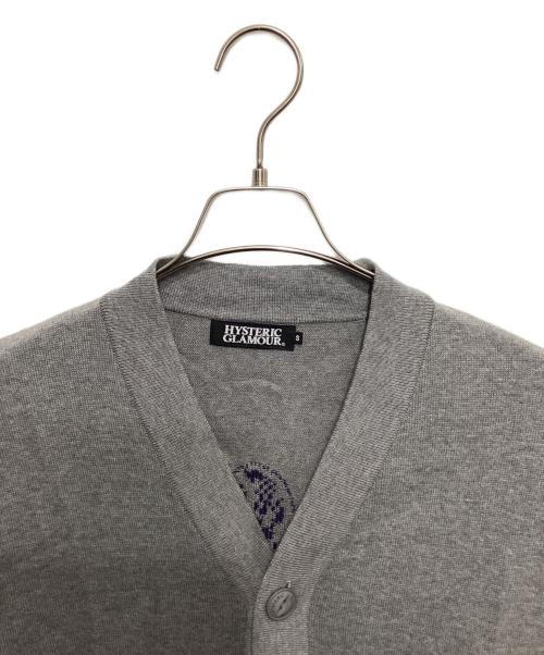 Hysteric Glamour（ヒステリックグラマー）Hysteric Glamour (ヒステリックグラマー) HG LEAGUE編込 カーディガン グレー サイズ:Sの古着・服飾アイテム
