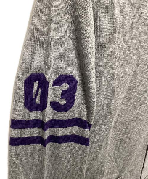 Hysteric Glamour（ヒステリックグラマー）Hysteric Glamour (ヒステリックグラマー) HG LEAGUE編込 カーディガン グレー サイズ:Sの古着・服飾アイテム