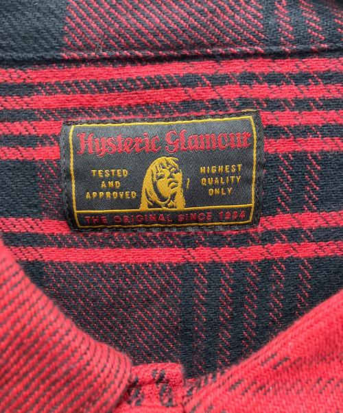 Hysteric Glamour（ヒステリックグラマー）Hysteric Glamour (ヒステリックグラマー) HYS DEAD BEAR刺繍 長袖ステンカラーシャツ レッド×ブラック サイズ:Freeの古着・服飾アイテム