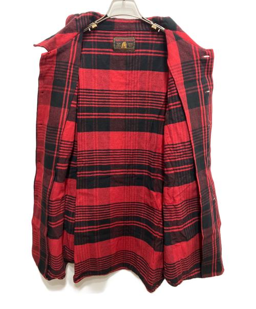 Hysteric Glamour（ヒステリックグラマー）Hysteric Glamour (ヒステリックグラマー) HYS DEAD BEAR刺繍 長袖ステンカラーシャツ レッド×ブラック サイズ:Freeの古着・服飾アイテム