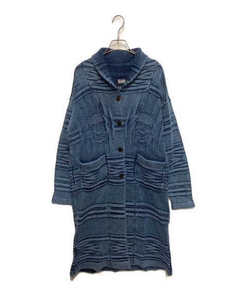 Hysteric Glamour（ヒステリックグラマー）Hysteric Glamour (ヒステリックグラマー) ORIGINAL BLUES (オリジナルブルース) SKULL CHIMAYOガウンコート ブルー サイズ:freeの古着・服飾アイテム