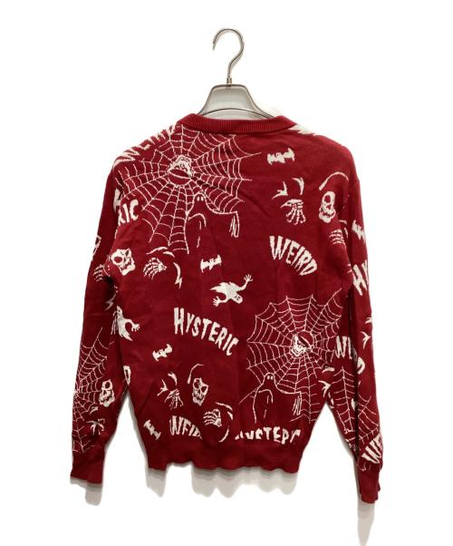 Hysteric Glamour（ヒステリックグラマー）Hysteric Glamour (ヒステリックグラマー) スカルジャガードニット レッド サイズ:Mの古着・服飾アイテム